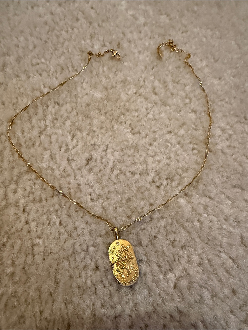 Sagittarius Pendant Gold Filigree Oval Pendant Necklace - Women Jewelry